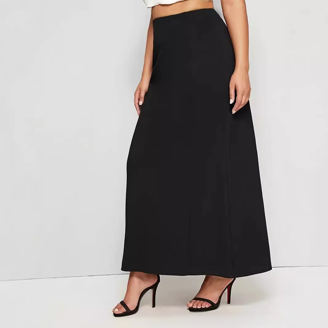 plus Size Solid Color Skirt for Women Summer Urban Leisure Joker Style Commuter Apparel