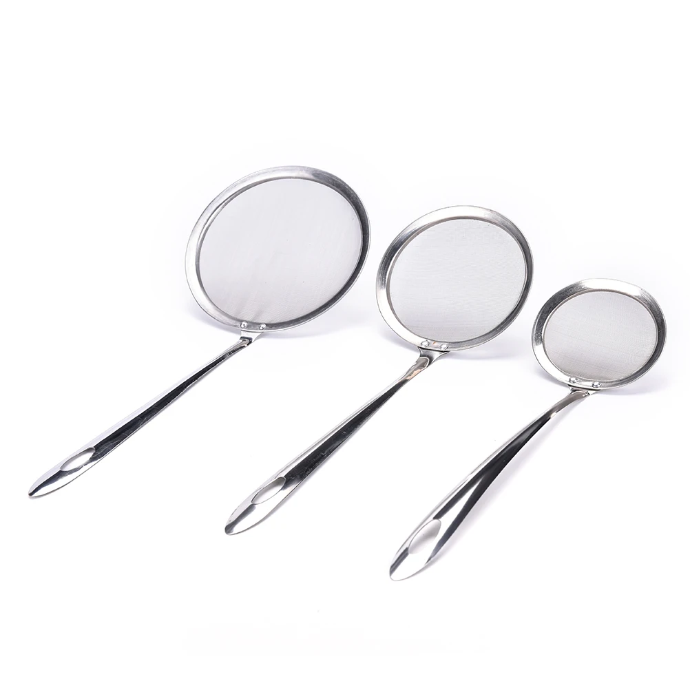 25/28/30 cm Edelstahl Draht Feinmaschiges Öl Sieb Mehl Sieb Sieb Sichter Friteuse Gebäck Backen werkzeuge Küche Zubehör