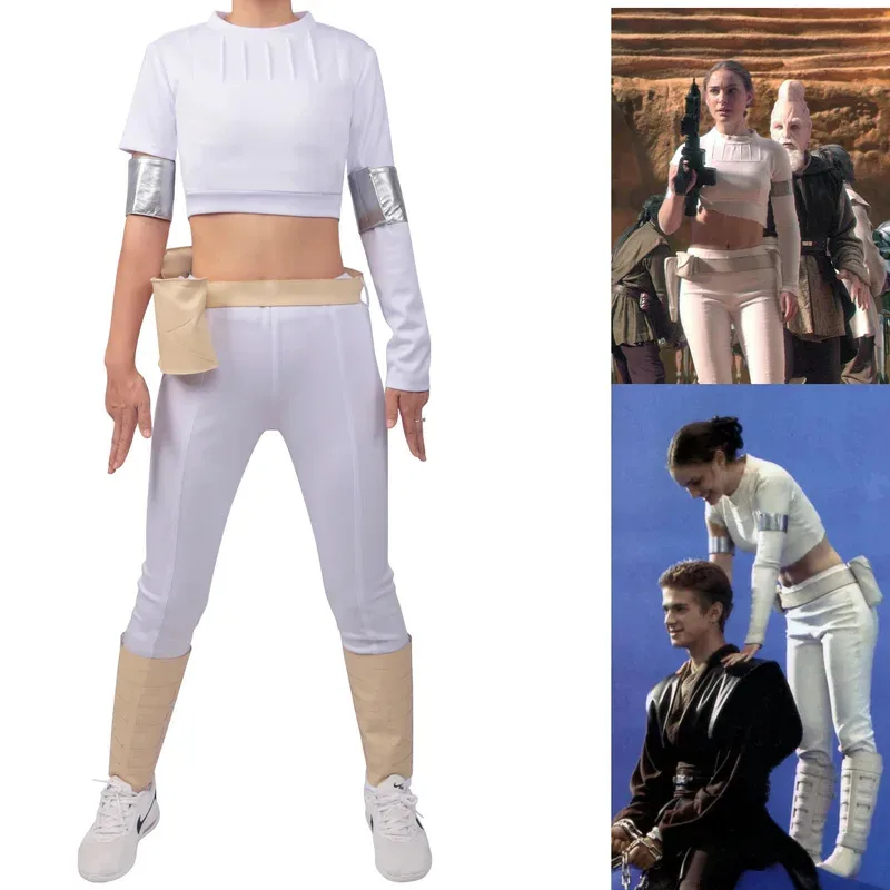 

Adult Padme Cosplay Amidala Costume Prop Cloak Fantasia Space Battle Roleplay Women Halloween Carnival Party Suit fy1;