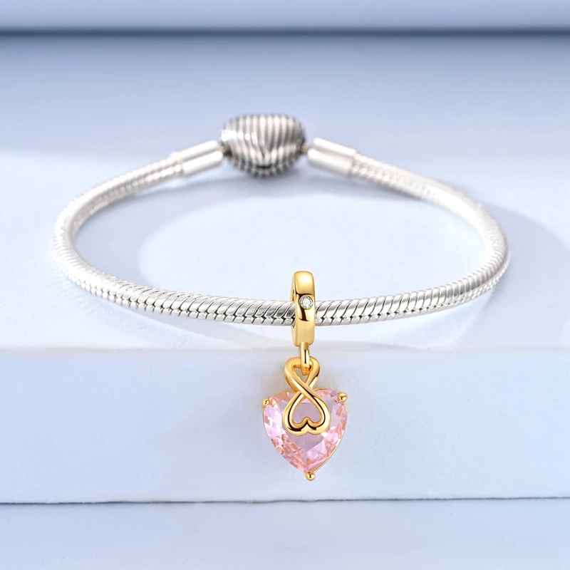 Cute 925 Sterling Silver Gold Plated Beads Unicorn Parrot Heart Paw Print Electrocardiogram Charms Fit Original 3mm Bracelet