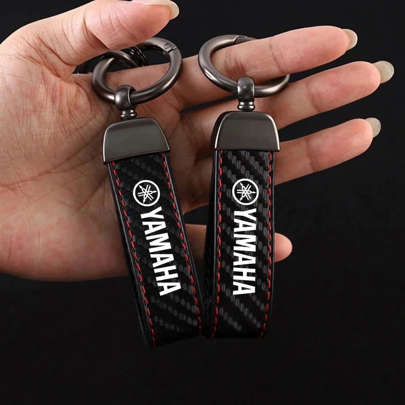 Motorcycle Keychain Carbon Fibre Key Chain For Yamaha R1 R3 R25 Mt-09 Mt07 Fazer Fz6 Xj6 R15 TMAX YS125 XTZ125 IB E8 Rxv YBR125