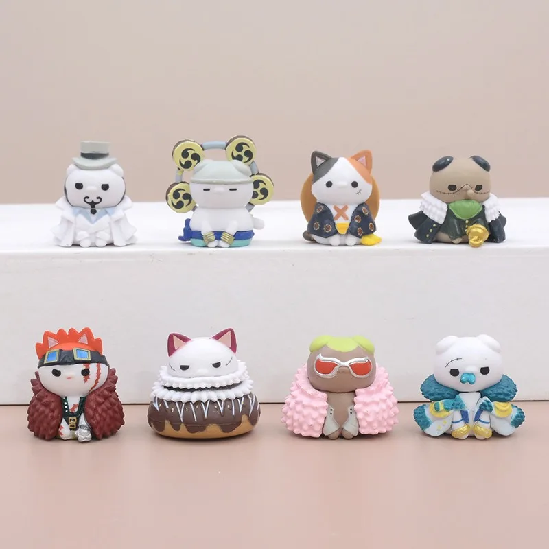 New One Piece Cat Cos Tony Tony Chopper Portgas·D· Ace Trafalgar Law Cake Decoration PVC Model Figure Toys - view 2