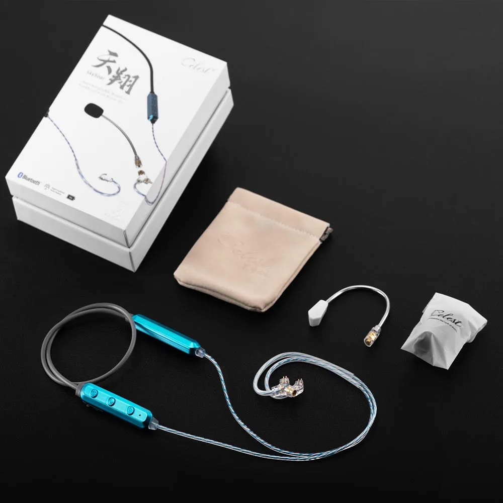 Kinera Celest SkySoar Kabel Earphone Bluetooth V5.3 Tali Leher dengan Headset Berkabel Mikrofon Dapat Dilepas untuk Aksesori Headphone Gaming