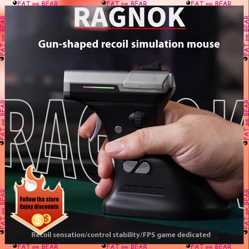 ماوس ألعاب Ragnok 3 Gun ErgoStrike 7 Next-Gen لألعاب الرماية يتضمن ميزة الارتداد لبيئة غمر FPS المحسنة