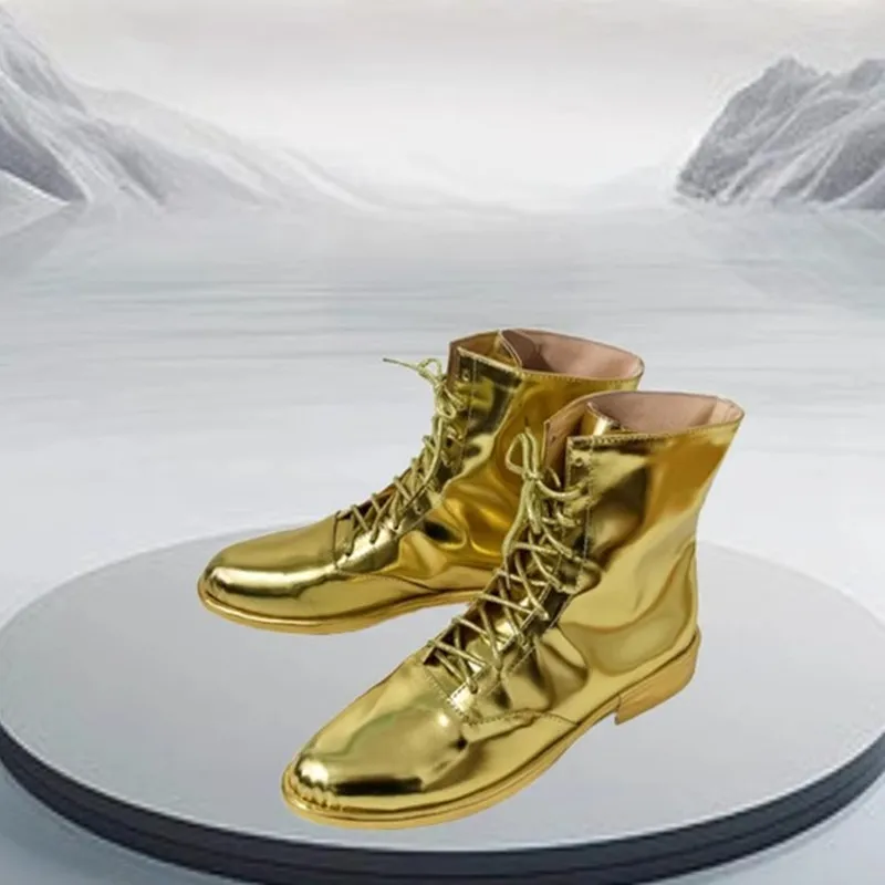 Lord of Mysteries Adam Cosplay Schoenen Gouden Handgemaakte Laarzen Kunstleer Laarzen Carnaval Party Halloween Laarzen