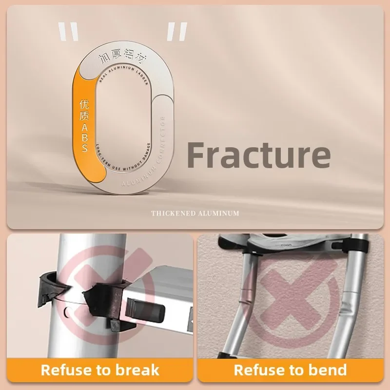 Aluminum Alloy Indoor Step Ladder Stool Multi-function Household Folding Ladder Thickening and Expansion Engineering Ladder