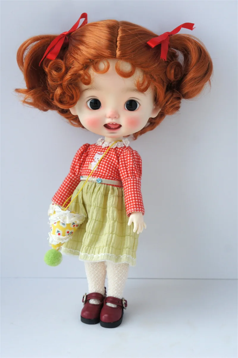 JD490 น่ารัก Braids BJD สังเคราะห์ Mohair วิกผมสําหรับขนาด 10-11 นิ้วตุ๊กตาผม Blythes วิกผมอุปกรณ์เสริมราคาถูก