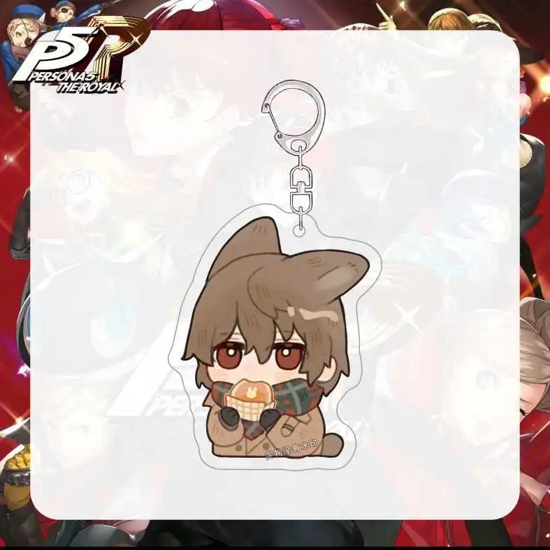 Persona 5 Keychain Goro Akechi two-sided Anime Keychain Backpack Decoratio GiftPendant Gift