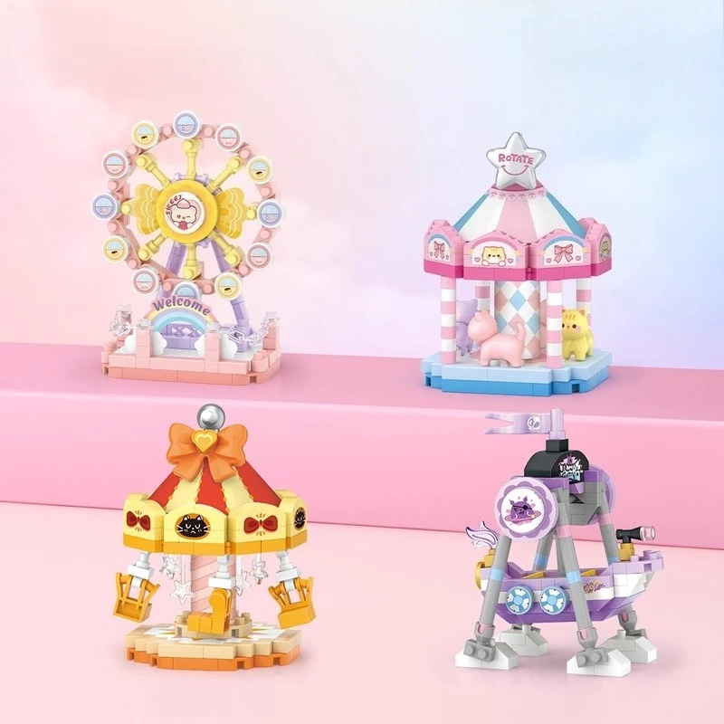 

SEMBO Ferris Wheel Building Blocks Creative Trendy Playground Assembled Carousel Educational Toy Model Pirate Ship Birthday Gift