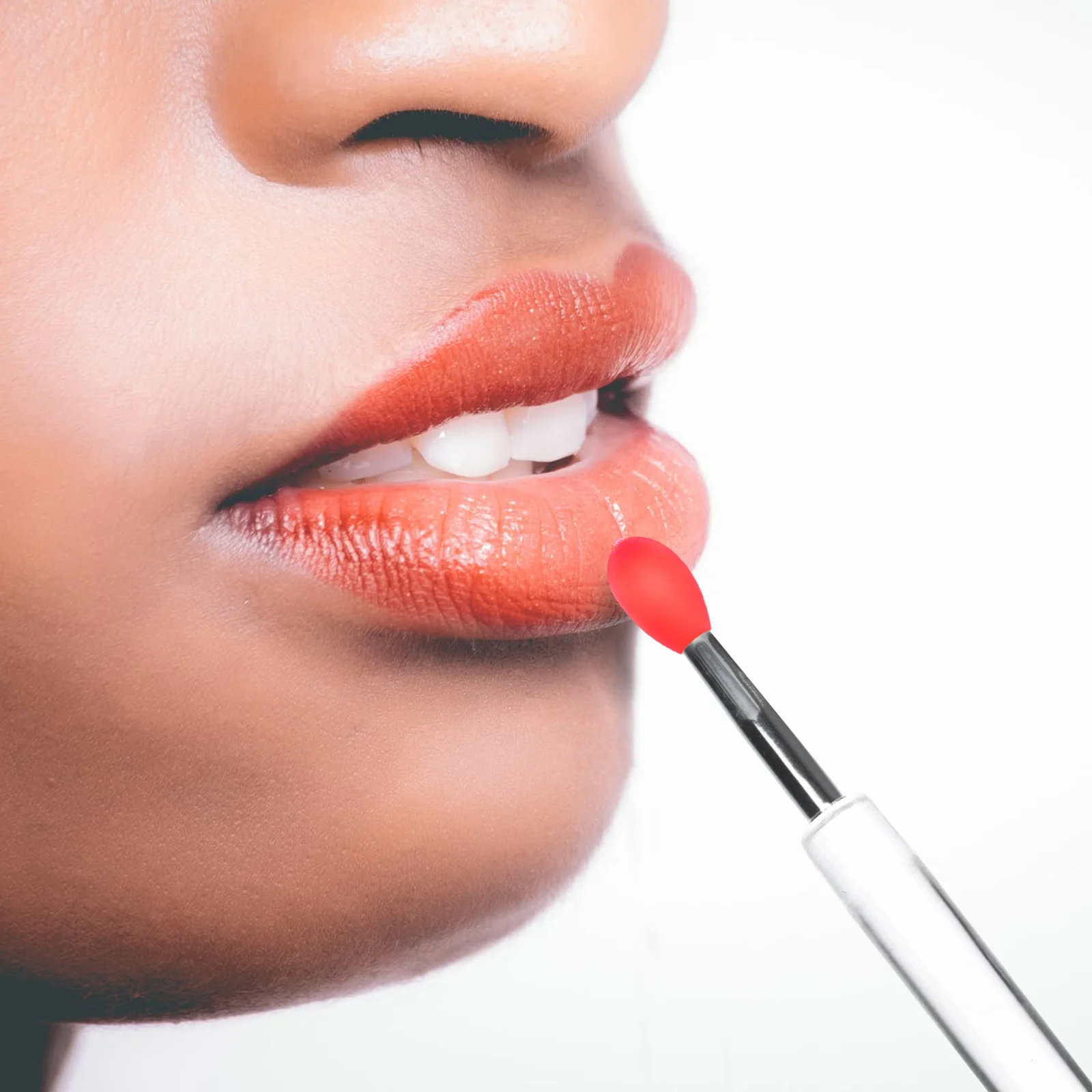 6 Stuks Anti-Dust Siliconen Lip Borstel Set Fijne Zachte Hoofden Voor Lipgloss Lippenstift Oogschaduw Balsem Toepassing Langdurige handvat