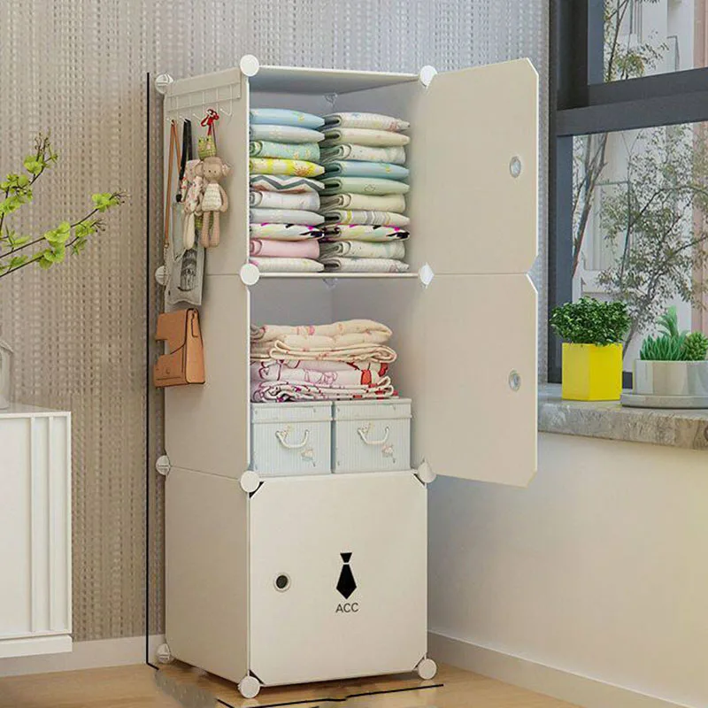 Display Open Wardrobe Storage Organizer Bedroom Clothes Plastic Cabinet Wardrobe Partitions Guarda