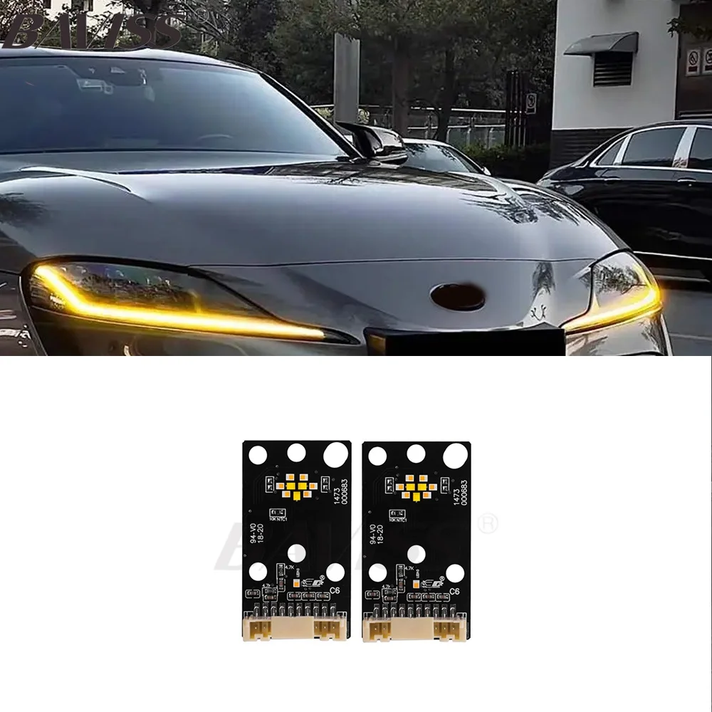 

BAVISS для Toyota GR Supra A90 A91 CSL Желтый DRL RGBW многоцветные светодиодные доски дневные ходовые огни Красный Синий Лимон Янтарный RGB