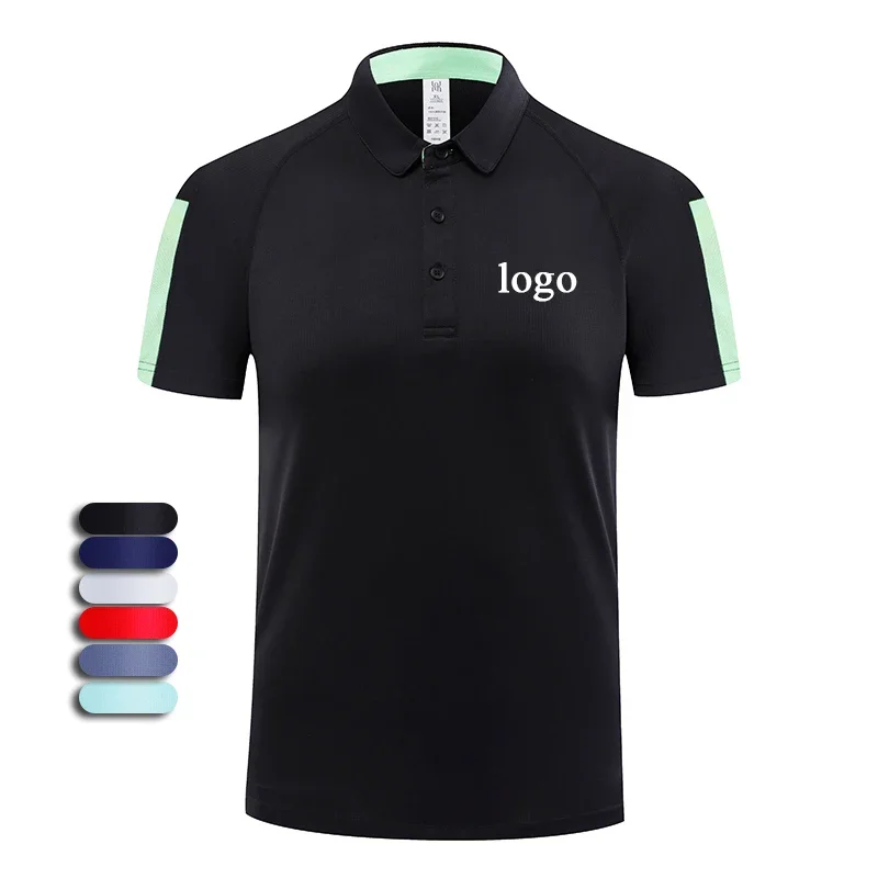 

2023 Summer Men's Polo Shirt Running Sports Quick-drying Shirts Custom Logo Pattern Golf Wear Male Female Short Sleeve Blouses