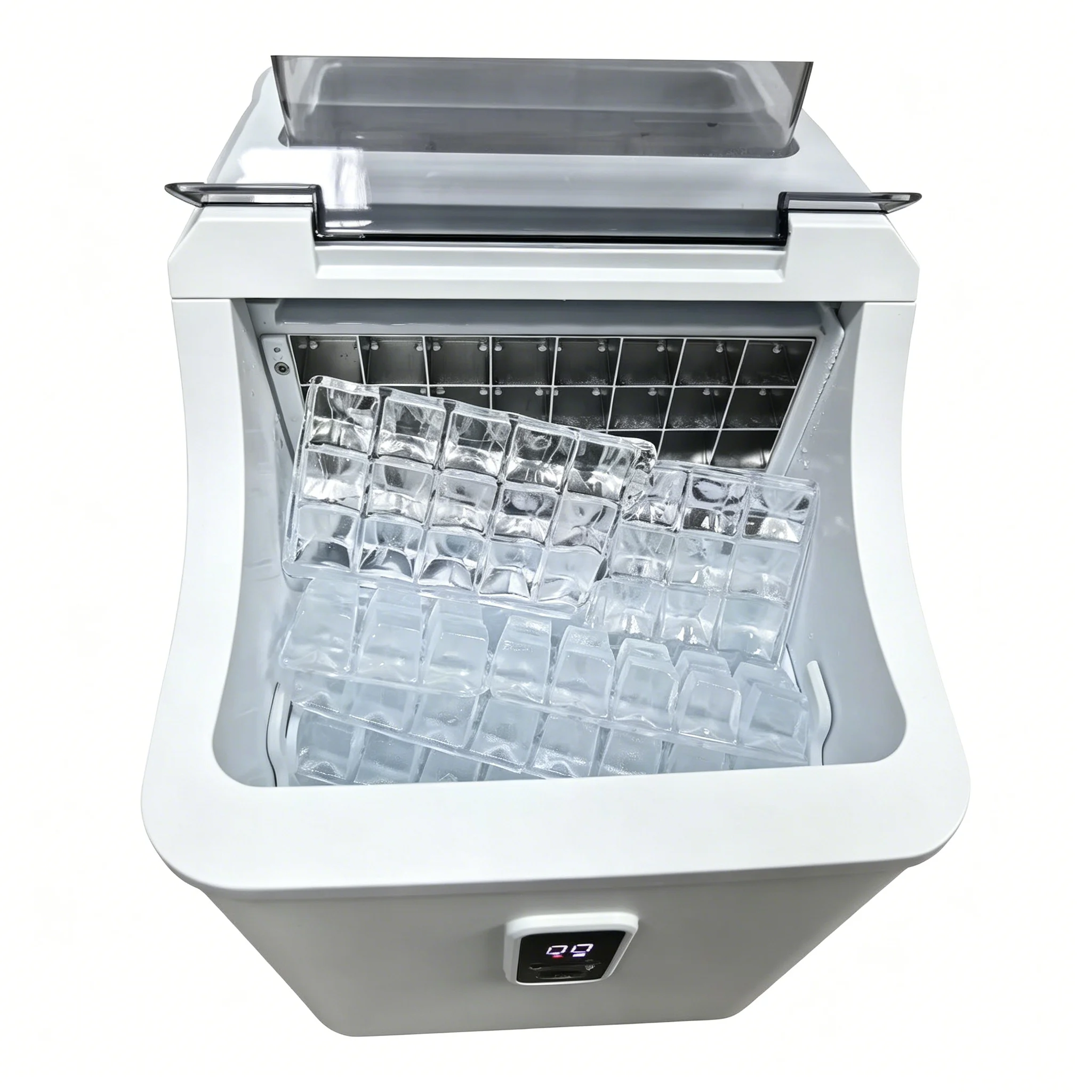 Automated 15kg Home Mini Ice Maker with 24 Ice Cube Trays, Stainless Steel