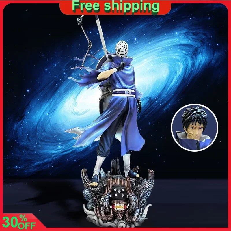 42cm New Naruto Uchiha Sasuke GK Double-headed Eagle Julang Obito Hand Model Anime Resonance Peripheral Doll Birthday Gift Toys