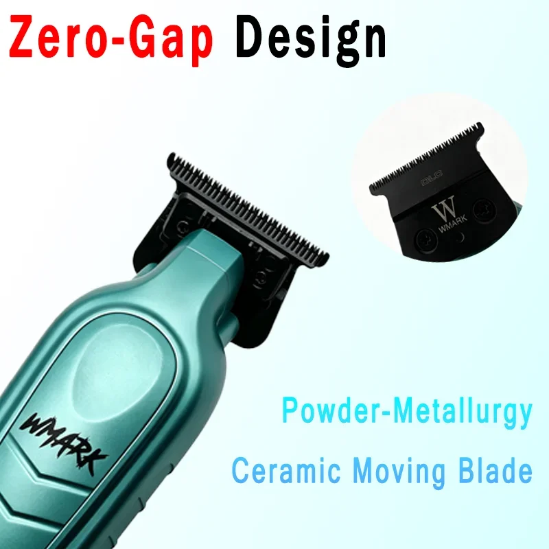 WMARK NG-317S Professional Detail Hair Trimmer 7500RPM DLC Zero-Gap T-Blade Charging Dock Cordless Barber Trimmer for Sa