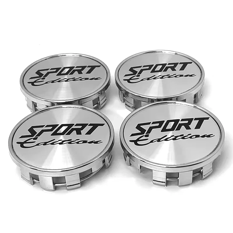 SPORT Logo 54MM Car Wheels Rim Hub Cap Auto Car Wheel Center Caps Hubcap Dust-proof Cover Black Chrome Modification Accessories