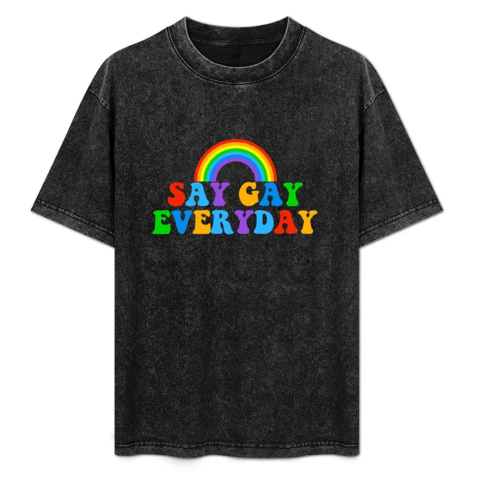 

Say Gay Everyday T-Shirt man t shirts graphic man shirt luxury shirts for slim fit shirt graphic T-Shirt