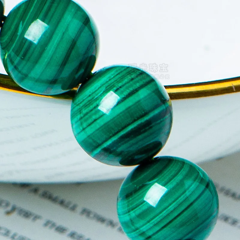 Unstained natural peacock stone bracelet collectible grade green crystal thousand layer peacock stone bracelet jewelry single