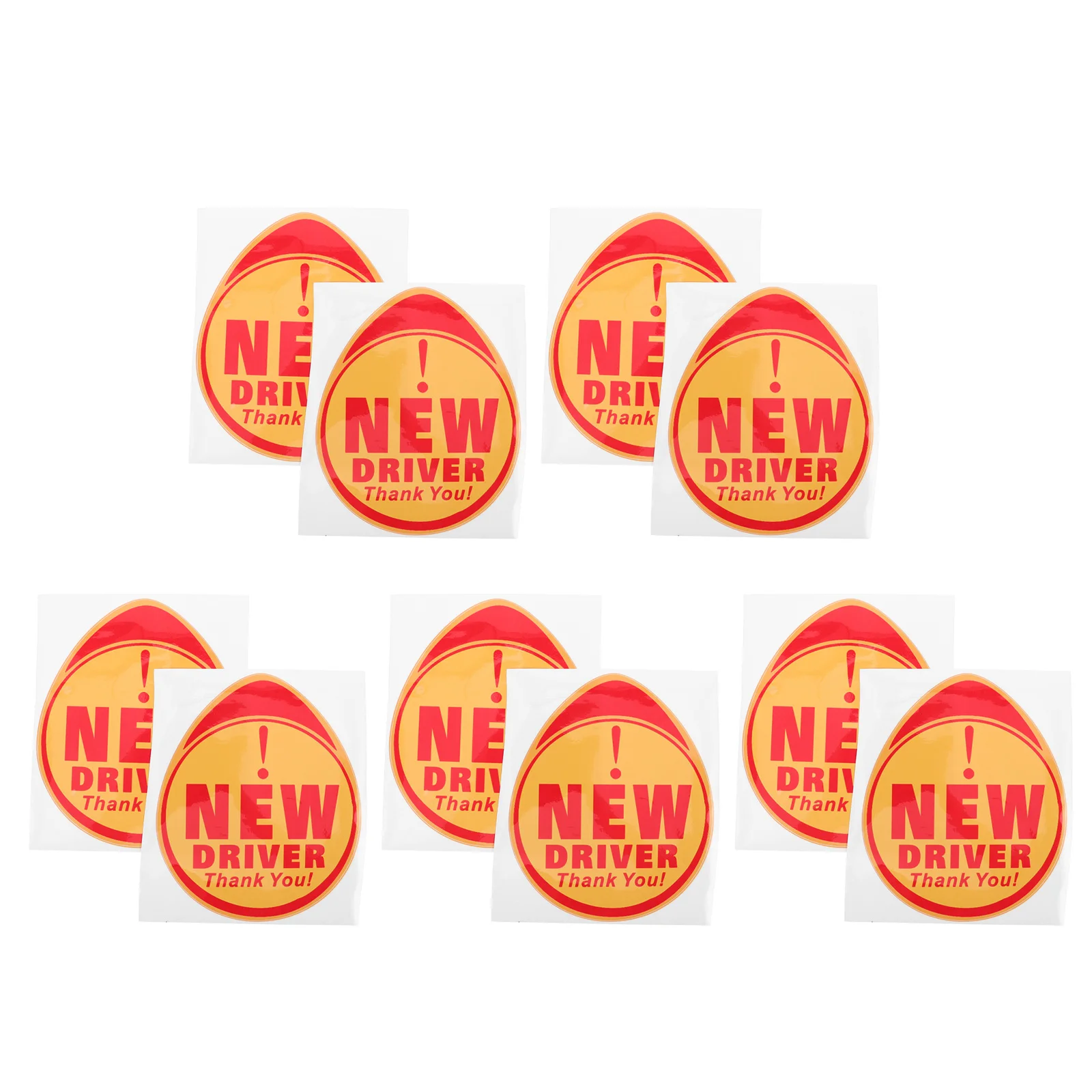 

10Pcs New Driver Caution Cartoon Car Decals for Beginners Easy Apply Learner Vehicle Stickers Safety Warning Sign