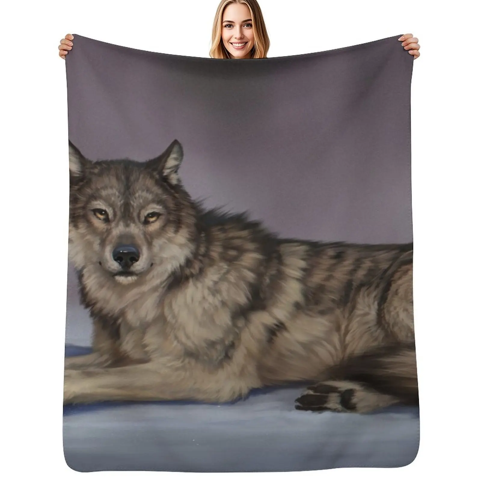 Wolf Throw Blanket Reusable Durable Soft Blanket for All Seasons