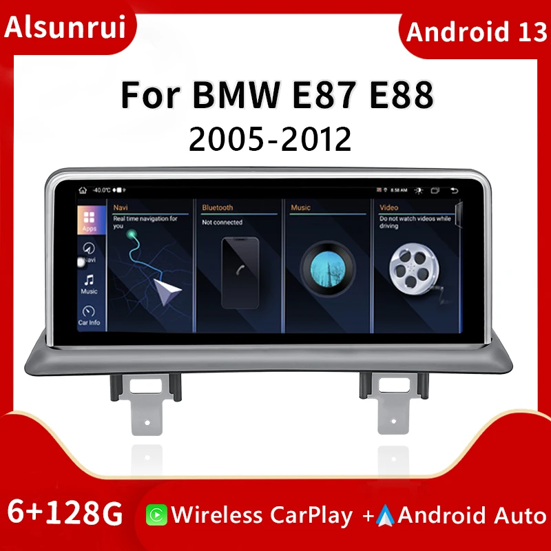 

Wireless Carplay Android 13 Car Radio Screen For BMW 1 Series 120i E81 E82 E87 E88 CCC CIC Multimedia Head unit Stereo Audio 4G