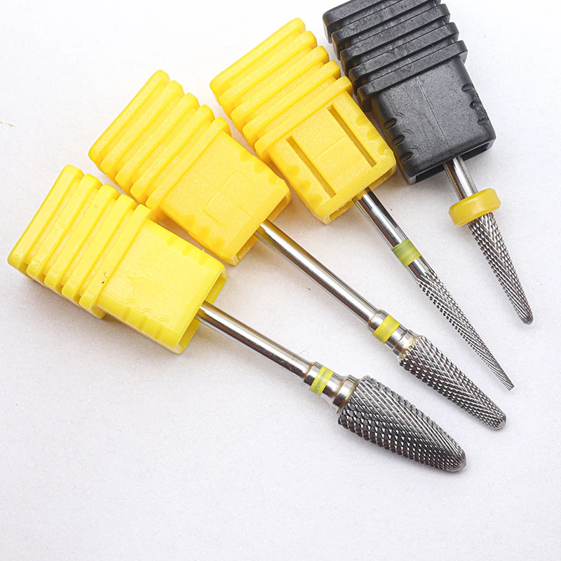 4pcs Kit Hot! XF Silver Pro Whole Carbide Nail Drill Bits Nail Art Electric Drill Machine Files Nail Art Tools cut and polish