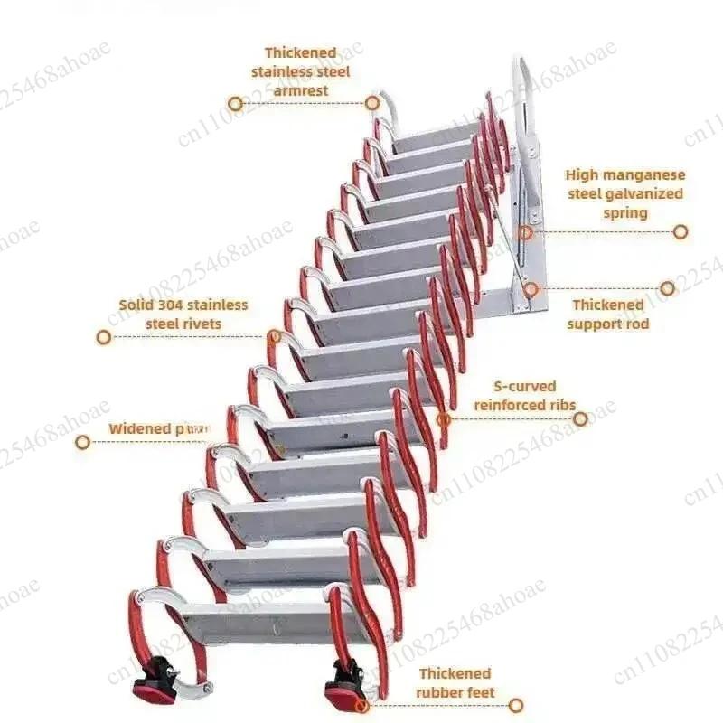 Thickened Aluminum Alloy Folding Telescopic Ladder Multifunctional Invisible Indoor Outdoor Household Stairs