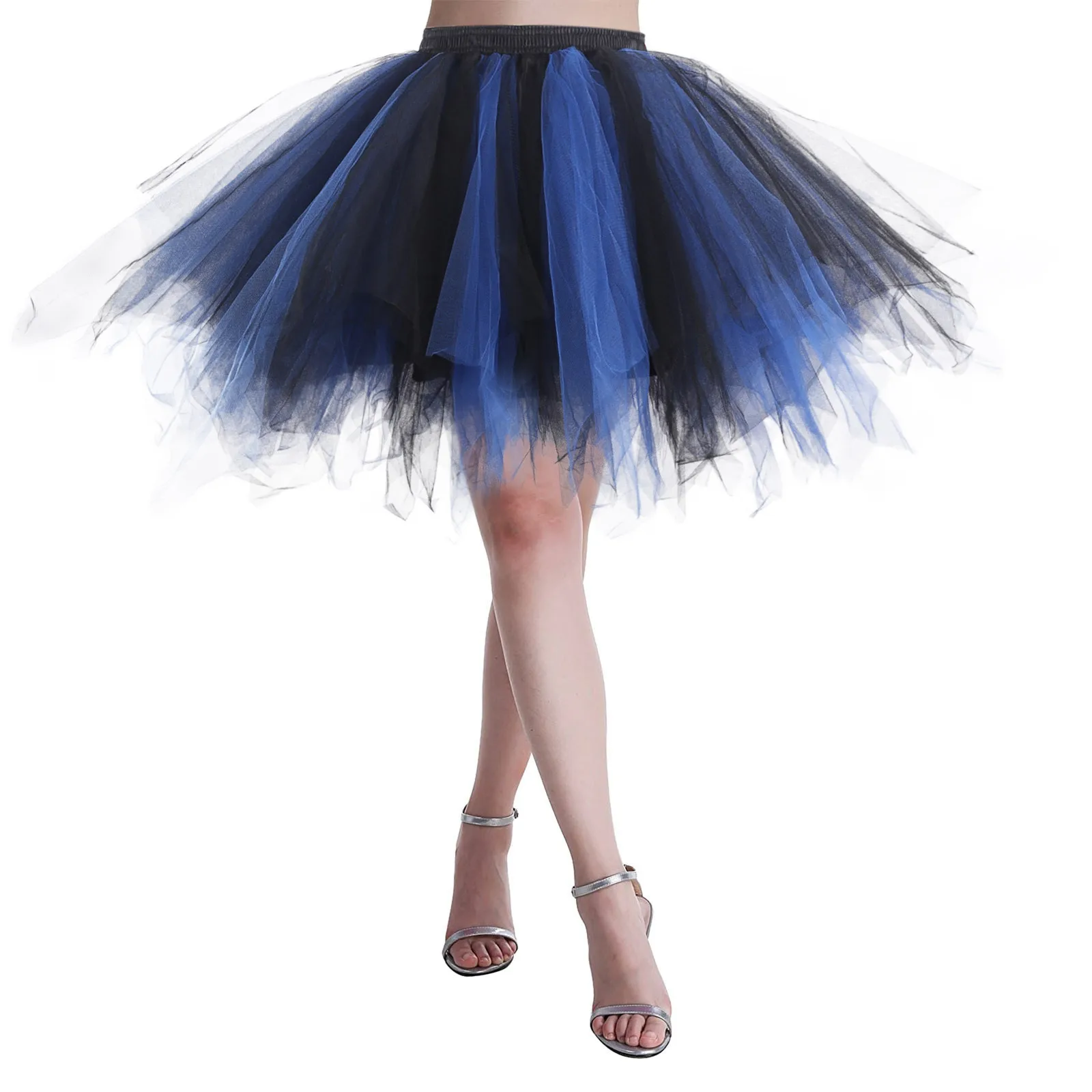 Women Mini Fairy Tulle Skirt Pleated Dance Tutu Skirts Womens Lolita Petticoat Jupe Tulle Femme Party Puffy Skirts Adult