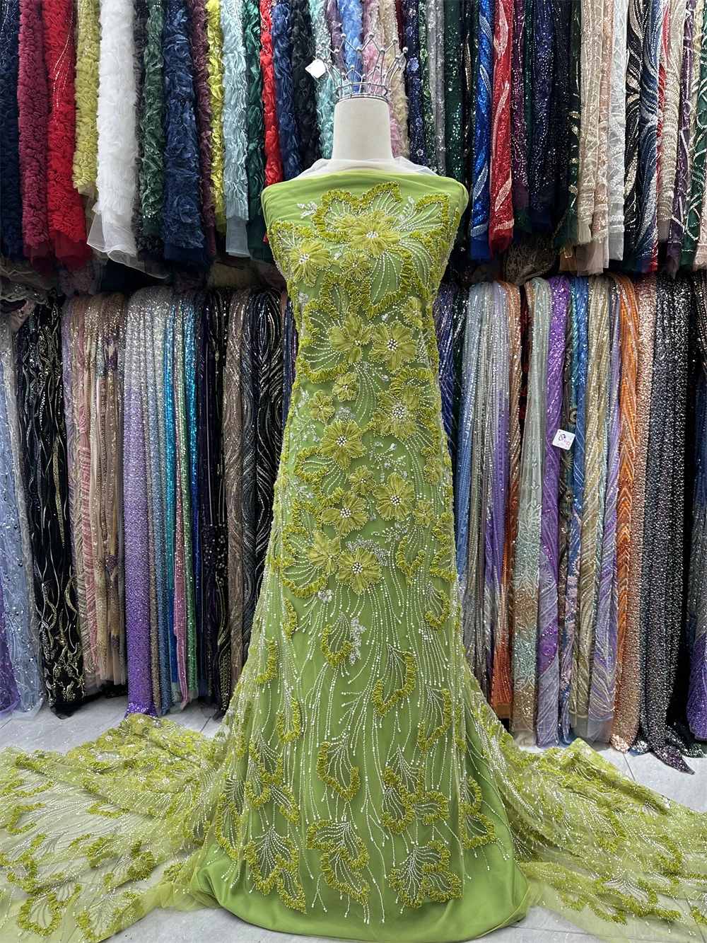 

Luxury 2026 High Quality French Tulle Net Sequins Lace Fabric African Lace Fabric 5 Yards For Nigeria Wedding Party Dress Sewing