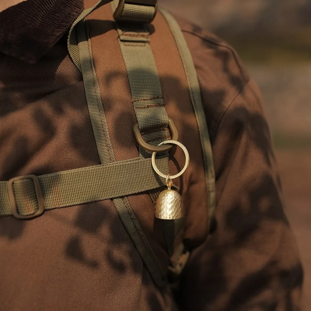 Brass Pendant Wind Chime Clear Sound Camping Decor Wind Bell Keychain Crafts Hanging Ornament Loud Bear Bell Backpack