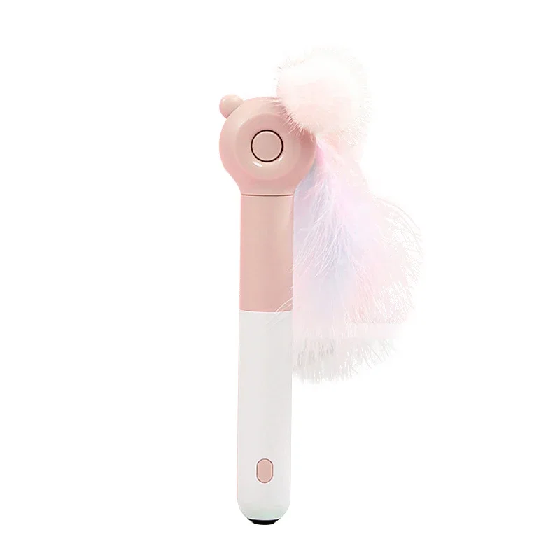 Laser light cat teaser stick does not harm the eyes New pet products Fairy cat teaser stick with retractable feather interactive