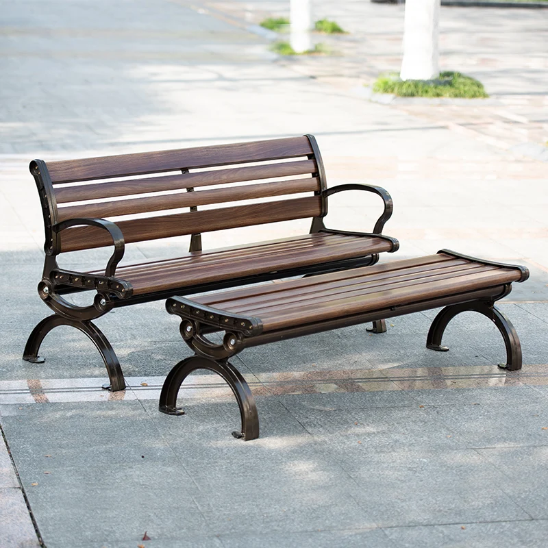 

Park chair Outdoor bench Outdoor aluminum alloy back chair Courtyard leisure seat Community strip stool strip chair