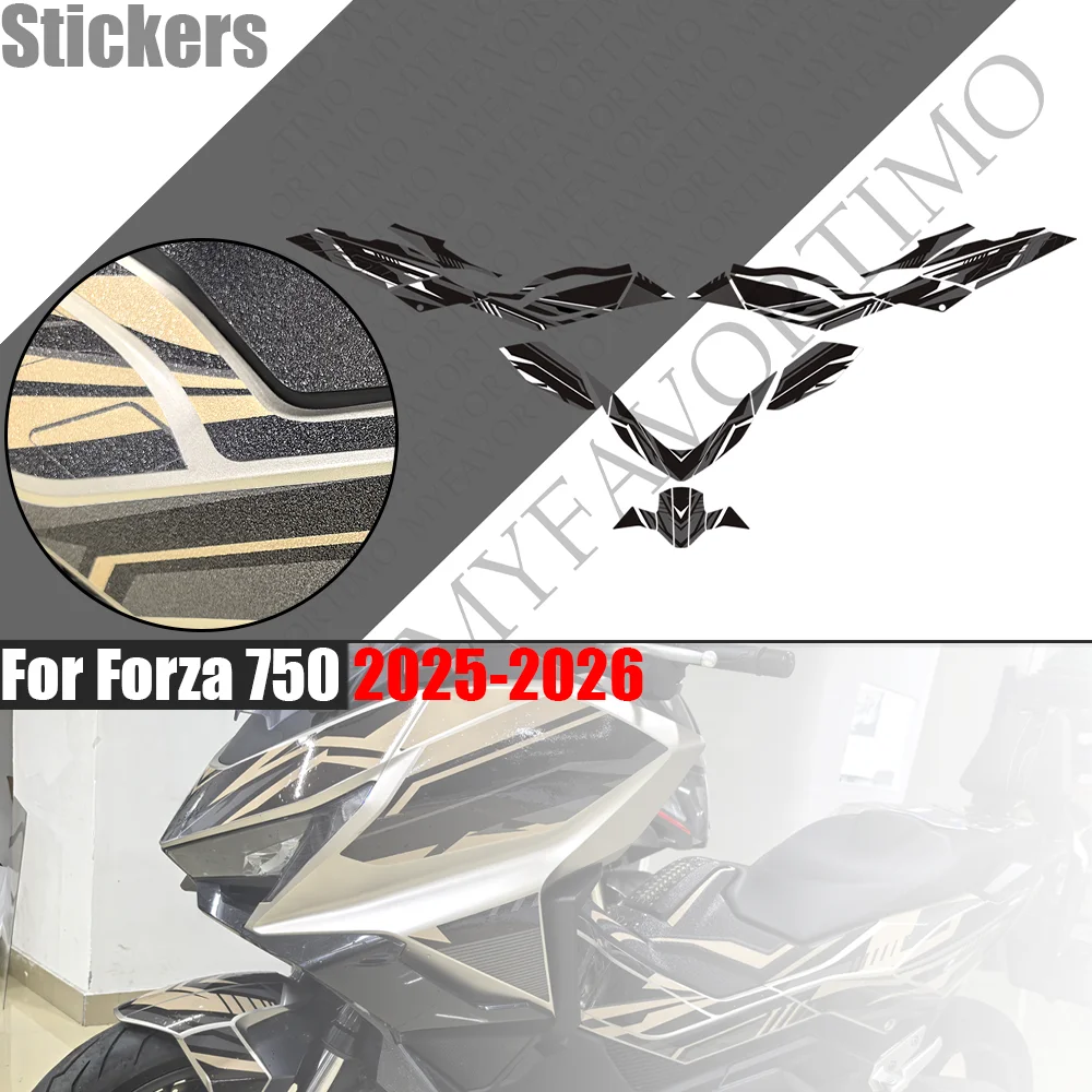 Motorcycle Anti-Slip Tank Pad Knee Grip Protector Front Fender Fairing Stickers Decals For Honda Forza 750 Forza750 2025-2026