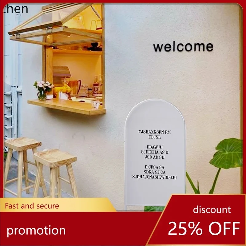 PYH Stainless Steel Sign Simple Modern Vertical Floor Advertising Sign Store Sign Display Stand