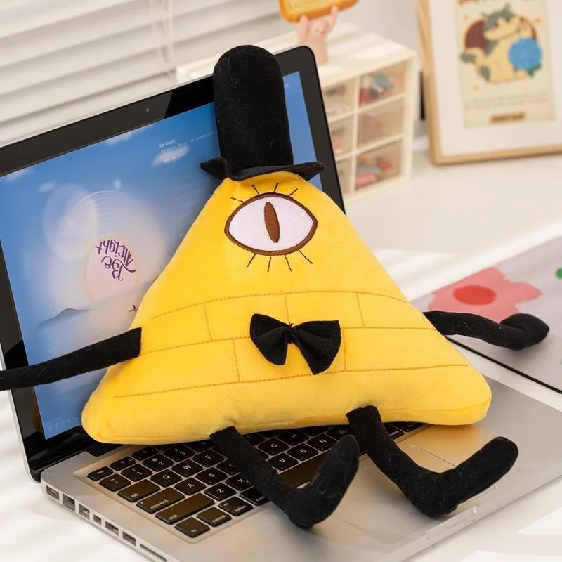 Gravity Falls Bill Cipher Plush Yellow Triangle Nightmare Villain Soft Toy For Teens Adults Halloween Party Table Decor Gift