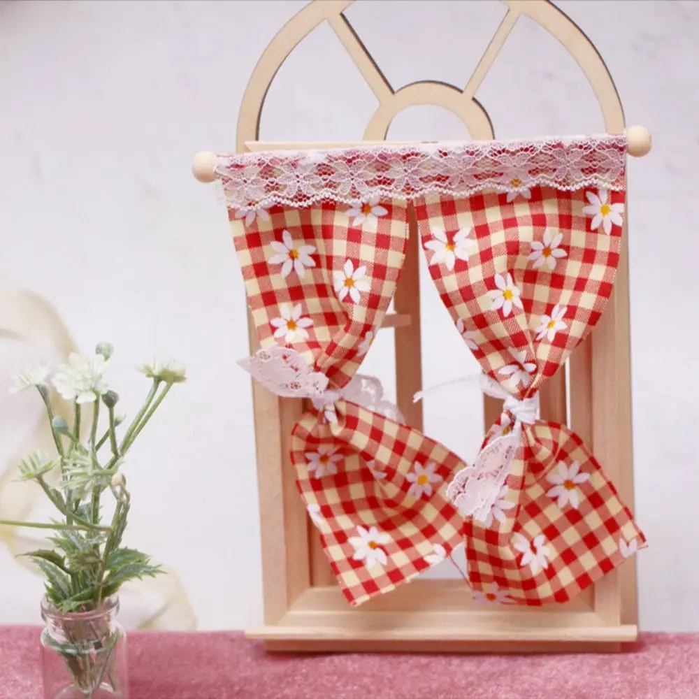 

Cloth Dollhouse Miniature Flower Curtain Lace 1:12 Doll House Dolls House Bedroom Furniture Decor Classic Daisy