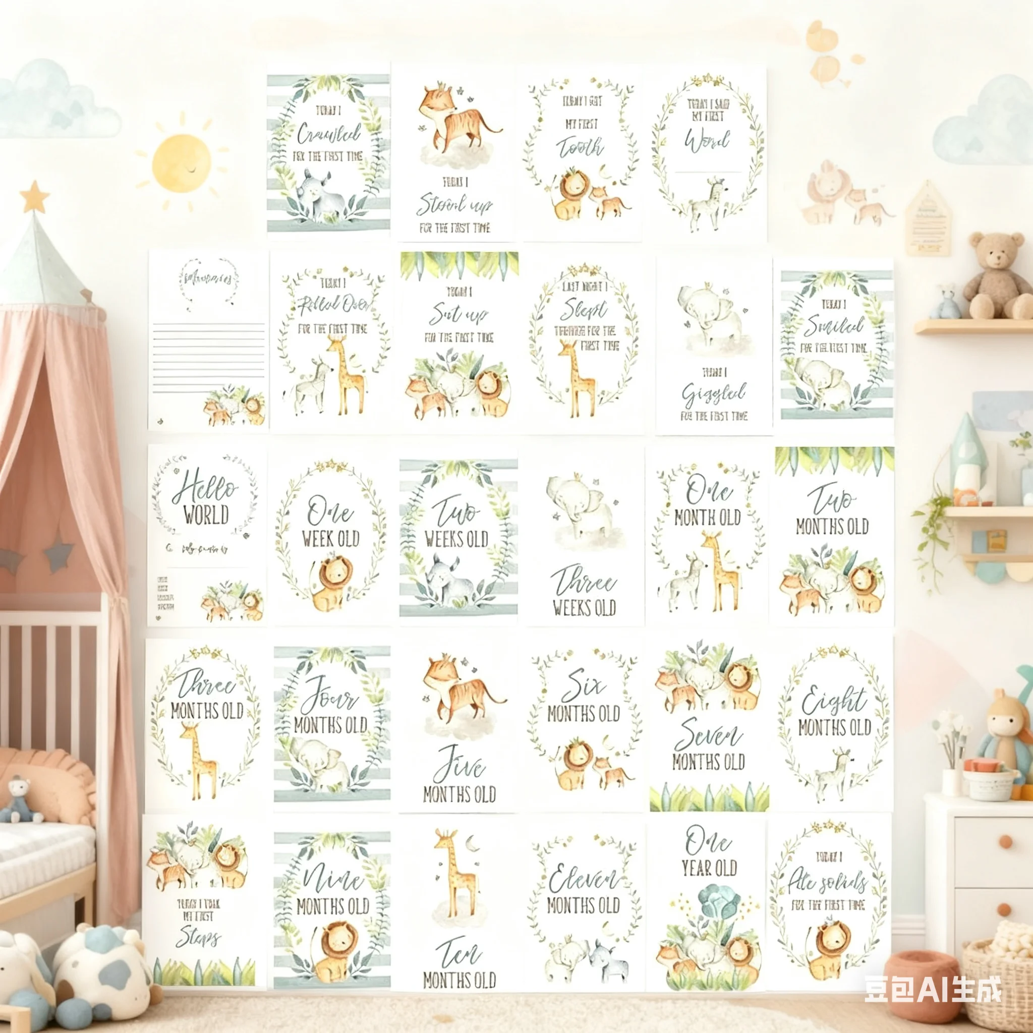 QX2D Baby Month Sticker Marmal Milestones Memorial Monthly Photography for Newborn Infant Girls Boys Photo Photo Photo Higor #1