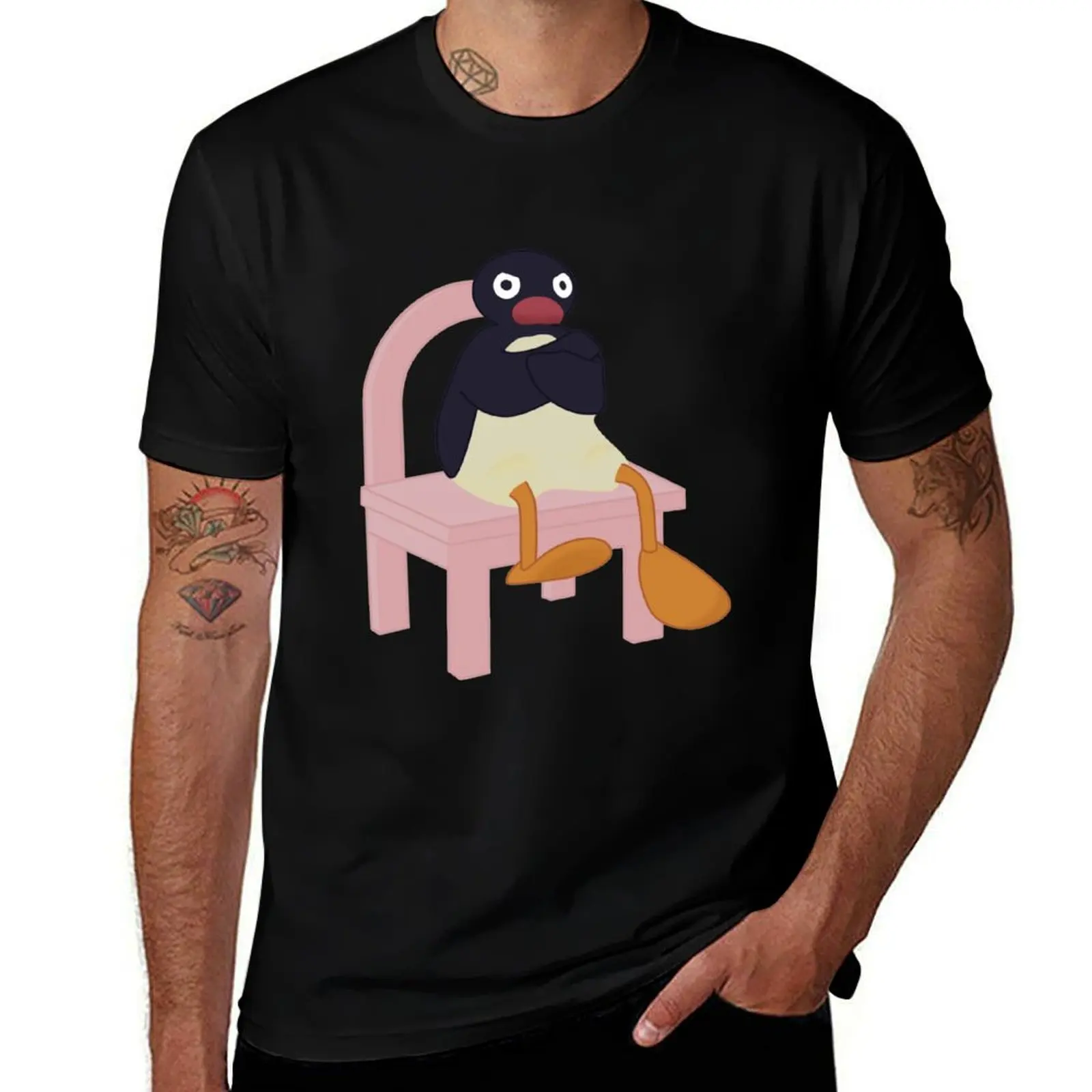 

grumpy pingu T-Shirt t shirts for man slim fit man t shirt graphic t shirt man designer T-Shirt