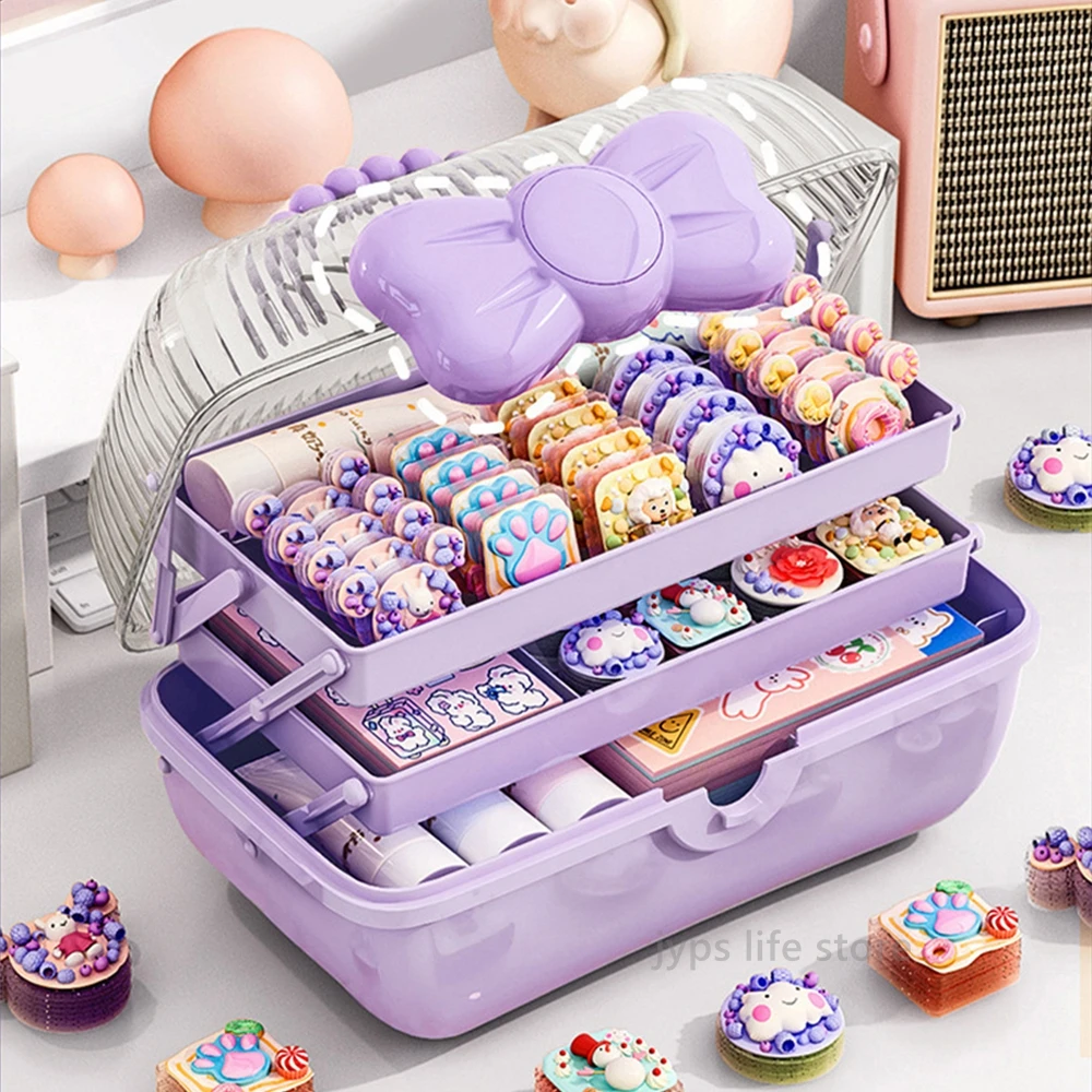 Children\'s Hair Accessories Storage Box Head Rope Hairpin Rubber Band Head Jewelry Cute Girl Jewelry Box  Hairpin Organizer Gift