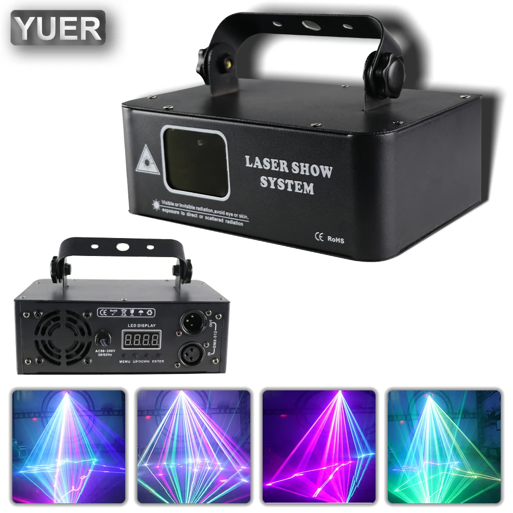 New 500mw RGB Full-color Scanning Laser Light Beam Line Pattern Full-Color Bar Stage KTV Room Party Laser Light Club DMX Light