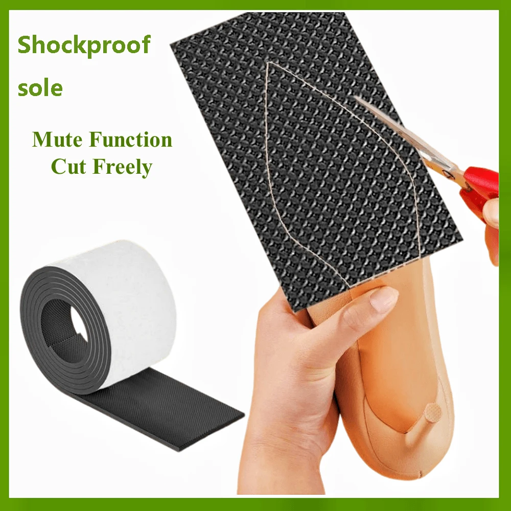 1 Roll Thick Non-Slip Wear-Resistant Shoe Sole Sticker - Anti-Abrasion Heel for Quieter, Sound-Canceling Chunky Heels Protection
