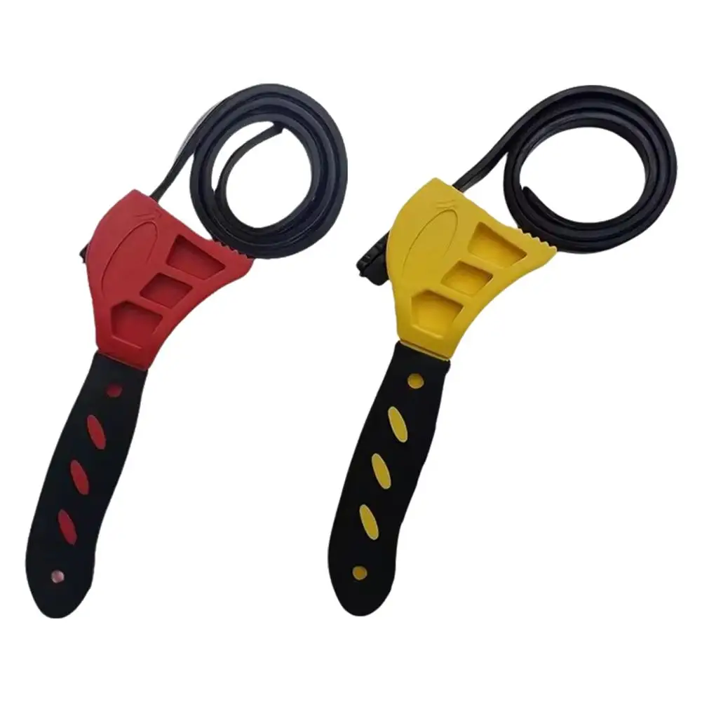 1Pc 6inch Belt Wrench Oil Filter Puller Strap Spanner Chain Wrench Strap Opener, Adjustable Disassembly Tool