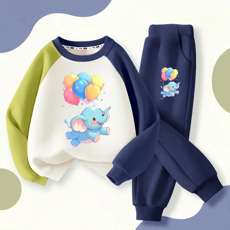 

Осенний комплект детской одежды для мальчиков, детские спортивные толстовки, пуловеры, топ и штаны с мультяшным принтом, спортивные костюмы с длинными рукавами из 2 предметов