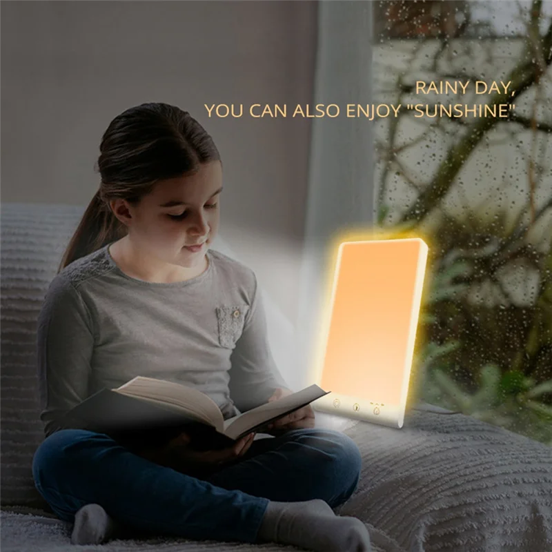 AB46-1Set SAD Light LED Happy Mood Light Touch Dimmable Night Light Timer Function For Home/Travelling