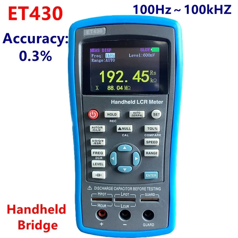 New ET430 Multifunction LCR Handheld Digital Bridge Meter DCR Mode High Precision Capacitance Inductance Resistance Tester