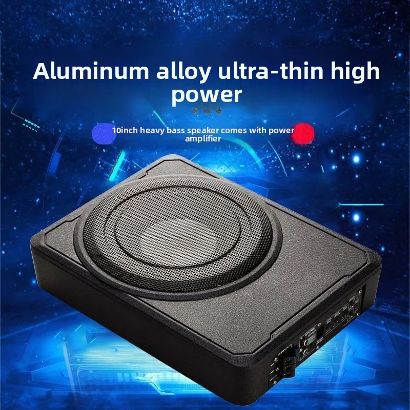

8-Inch/10-inch Car Subwoofer Automatic Power Amplifier 12V/24V Ultra-thin Active Pure Subwoofer with Installation Cable