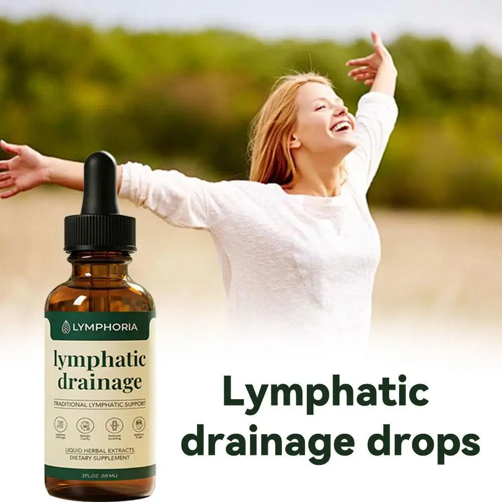 Organic Herbal Lymphatic Drainage Liquid Drops,Gentle Non-irritating Formula Reduce Body Swelling Discomfort Boost Energy Mental