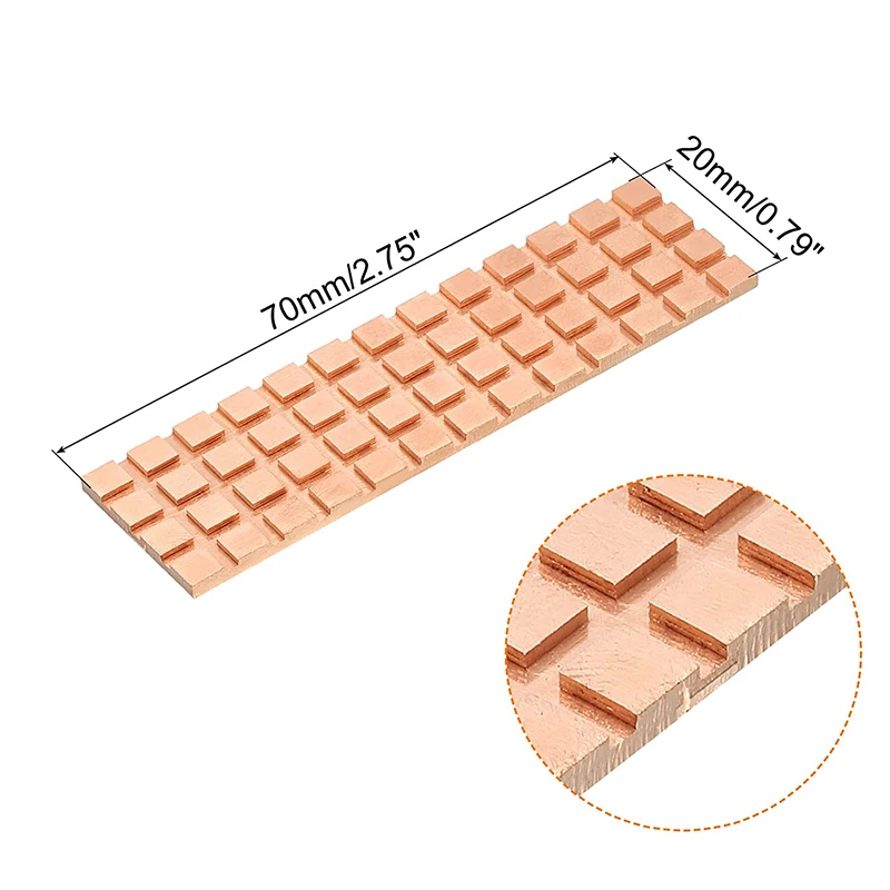 M.2 SSD Copper Heat Sink with Thermal Pad for NVMe NGFF 2280 M2 Computer Cooler PC Notebook Radiator Laptop Heatsink