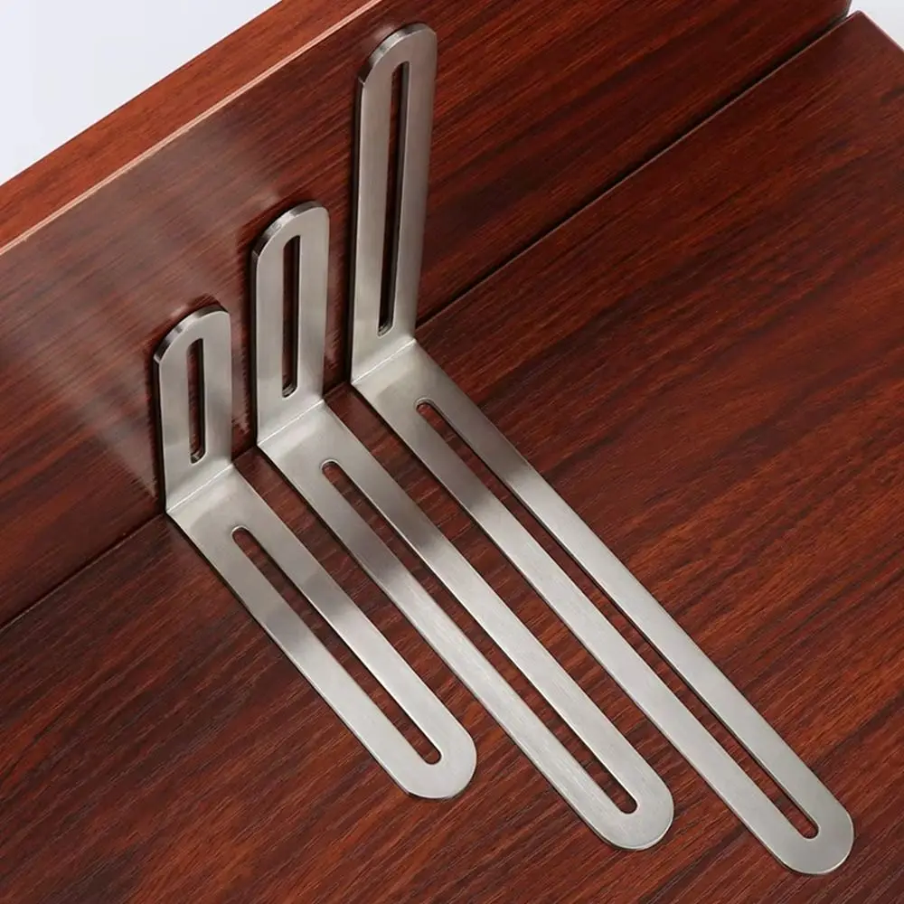 1/2Pcs L Shape Shelf Support Bracket Stainless Steel Angle Bracket Furniture Fastener 90 Degree Right Angle Corner Brace Joint